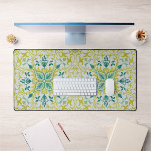 Morris Yellow Turquoise Vine & Flower Pattern Desk Mat