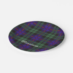 Morrison clan Plaid Scottish tartan Paper Plate