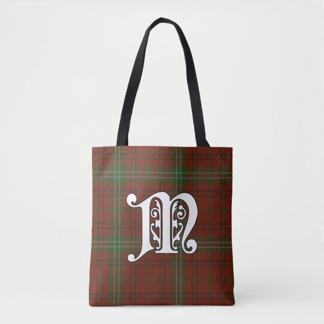 Morrison Clan Tartan Monogram Tote Bag (Front)