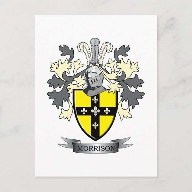Morrison Family Crest Coat of Arms Postcard (Front)