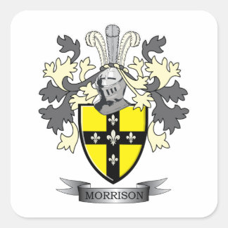 Morrison Family Crest Coat of Arms Square Sticker