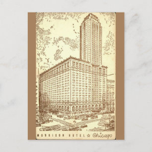 Morrison Hotel Chicago vintage travel Postcard