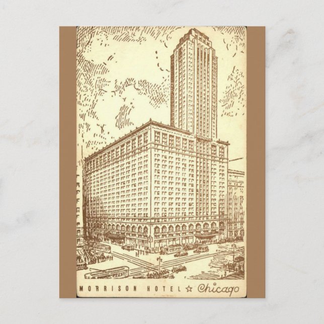 Morrison Hotel Chicago vintage travel Postcard (Front)