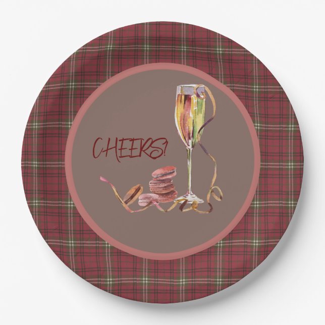 Morrison Red Scottish Clan Tartan Christmas  Paper Plate (Front)