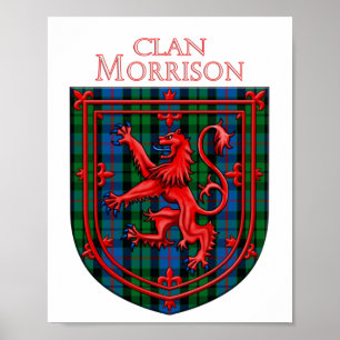 Morrison Tartan Scottish Plaid Lion Rampant Poster