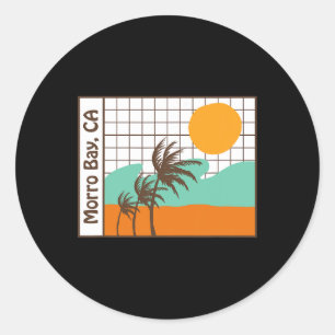 Morro Bay California Beach  Classic Round Sticker