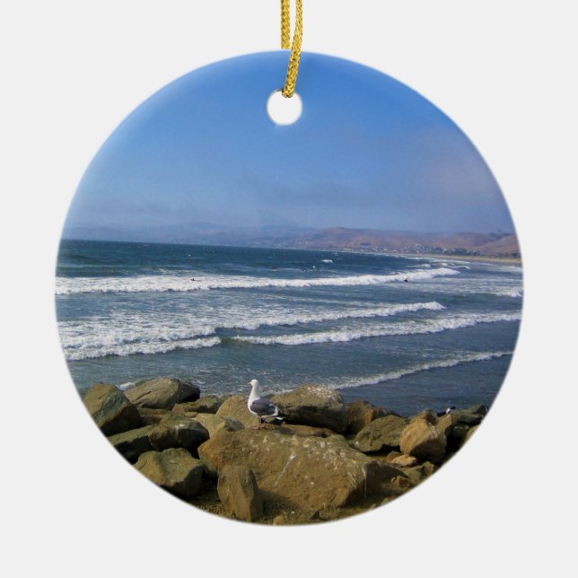 Morro Bay, California Ceramic Ornament (Front)