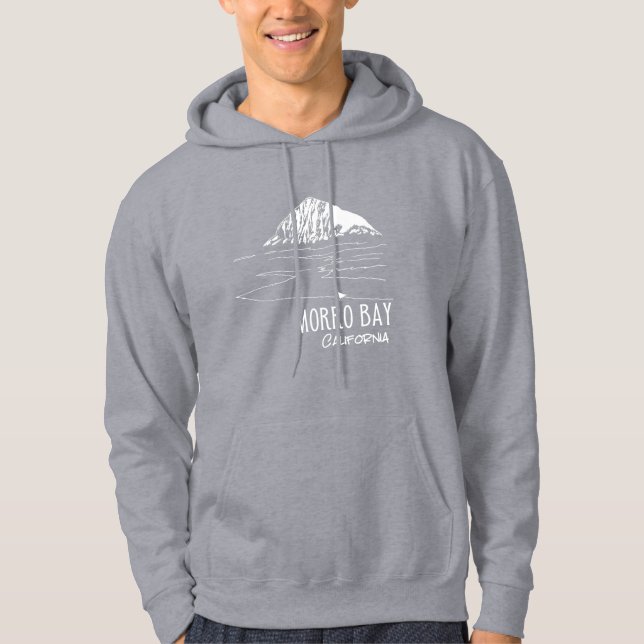 Morro Bay California Morro Rock Art Hoodie (Front)