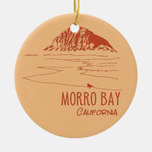 Morro Bay California Morro Rock Ceramic Ornament