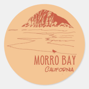 Morro Bay California Morro Rock Classic Round Sticker