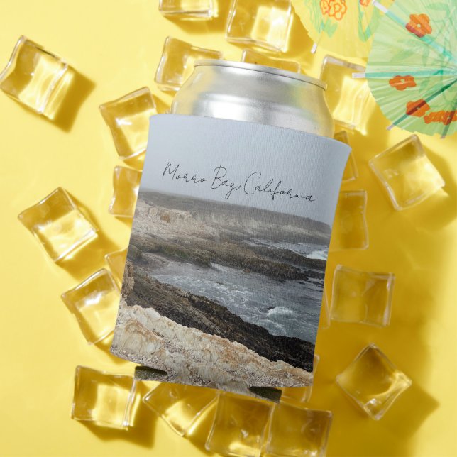 Morro Bay California Ocean Cliffs Photography Can Cooler (In Situ Summer)