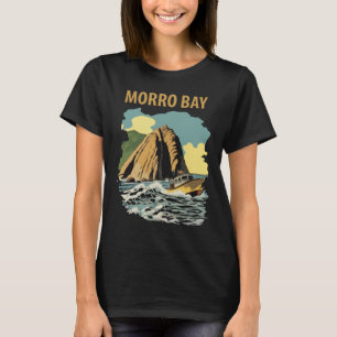 Morro Bay California Rock Retro Travel T-Shirt