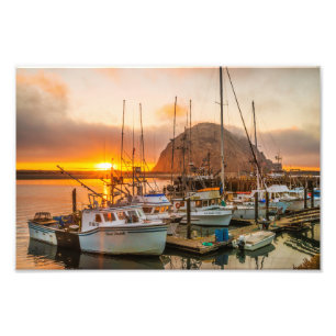 Morro Bay Harbour At Sunset Photo Print