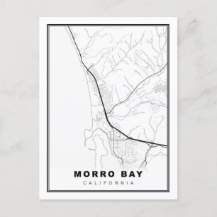 Morro Bay Map Holiday Postcard