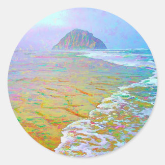 Morro Bay Painting Classic Round Sticker