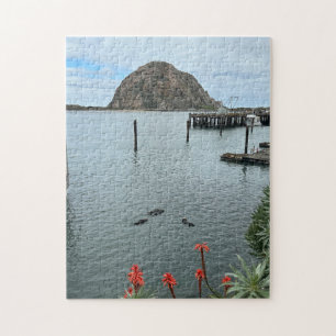 Morro Bay Rock with Otters Jigsaw Puzzle