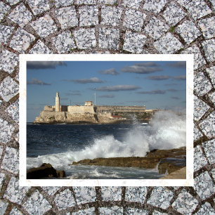 Morro Castle, Havana, Cuba, Crashing Waves Postcard