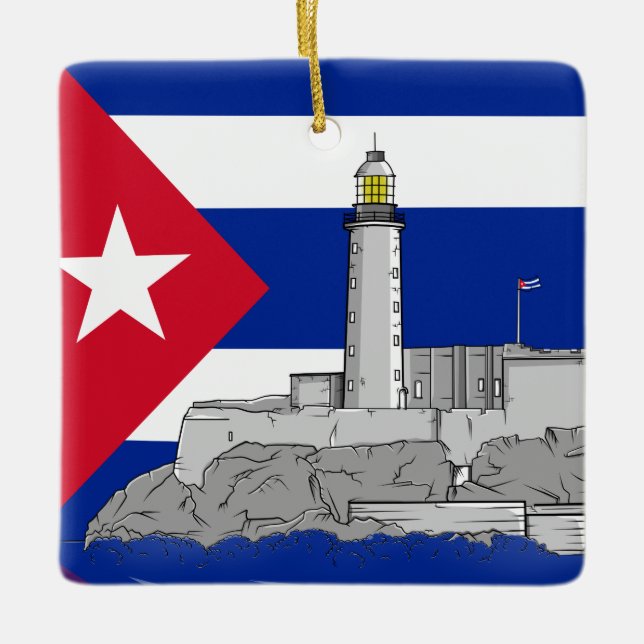 Morro Castle in Havana Ceramic Ornament (Front)