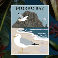 Morro Rock Bay Central California Beach Seagulls