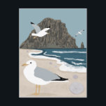 Morro Rock Bay Central California Beach Seagulls Postcard<br><div class="desc">Check out this super cool illustration of Morro Bay, California. Whether you are a local or just love this sweet beach town, show you're a fan with this cool postcard. And be sure to check my shop for more products and designs. You can always add your own text. Let me...</div>