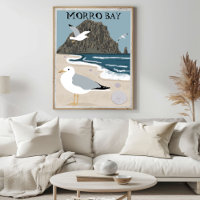 Morro Rock Bay Central California Beach Seagulls 