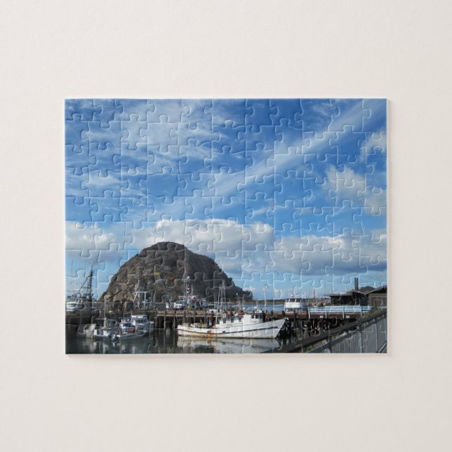Morro Rock, Fishing Boats and the Embarcadero Jigsaw Puzzle (Horizontal)