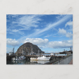 Morro Rock, Fishing Boats and the Embarcadero Postcard