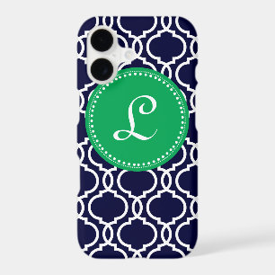 Morrocan Custom Monogram in Navy and Kelly Green