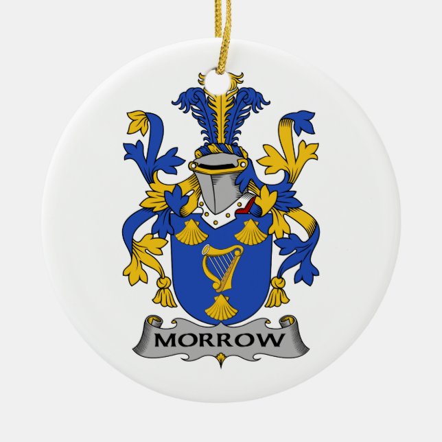 Morrow Family Crest Ceramic Ornament (Front)
