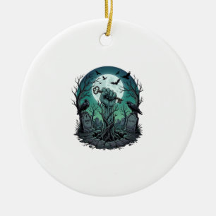 Mors Zombie Hand Skeleton Key Tombstone Ravens Hal Ceramic Ornament