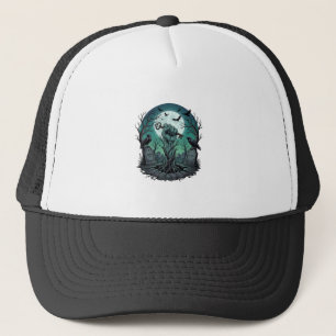 Mors Zombie Hand Skeleton Key Tombstone Ravens Hal Trucker Hat