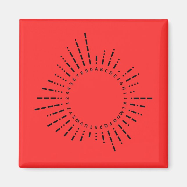 Morse Code Alphabet – Emergency Red Magnet (Front)