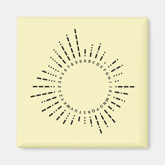 Morse Code Alphabet – Soft Yellow Learning Magnet (Front)
