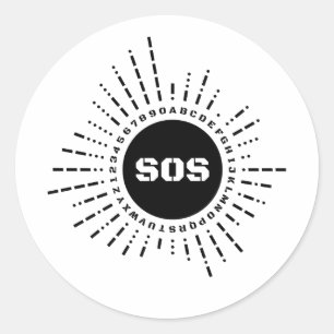 Morse Code Alphabet SOS Classic Round Sticker