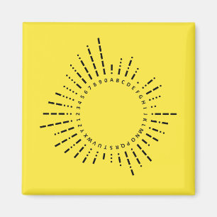 Morse Code Alphabet – Yellow Technical Design Magnet