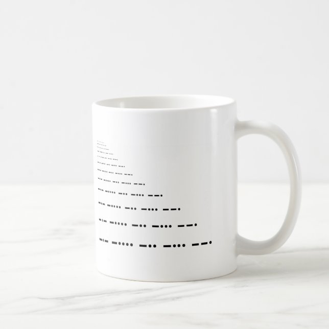 Morse code callsign mug - Customised (Right)