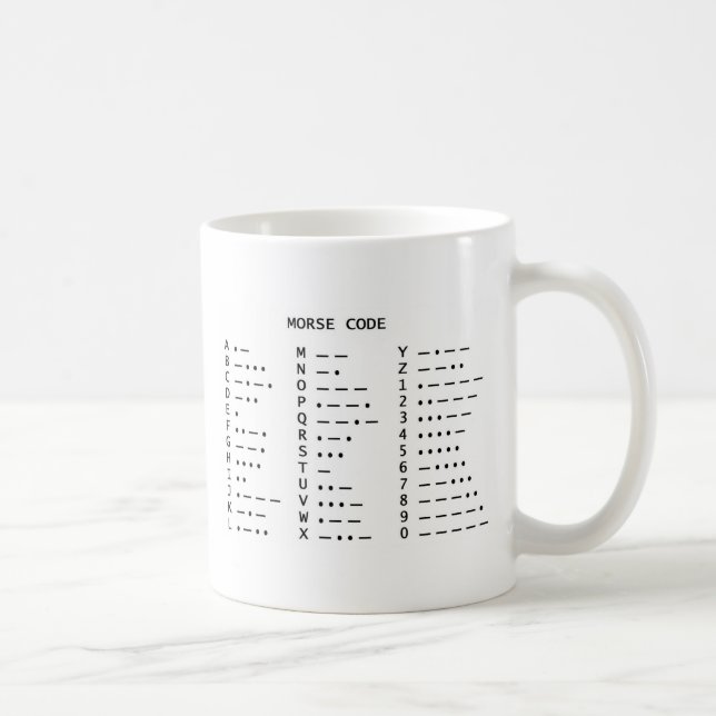 Morse Code Coffee Mug (Right)