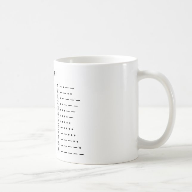 MORSE CODE COFFEE MUG (Right)