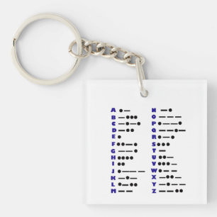 Morse Code Key-Chain  2-Sided Key Ring