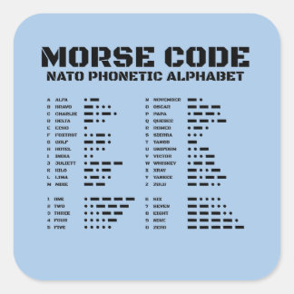 Morse Code NATO Alphabet Chart A Z Minimal Square Sticker