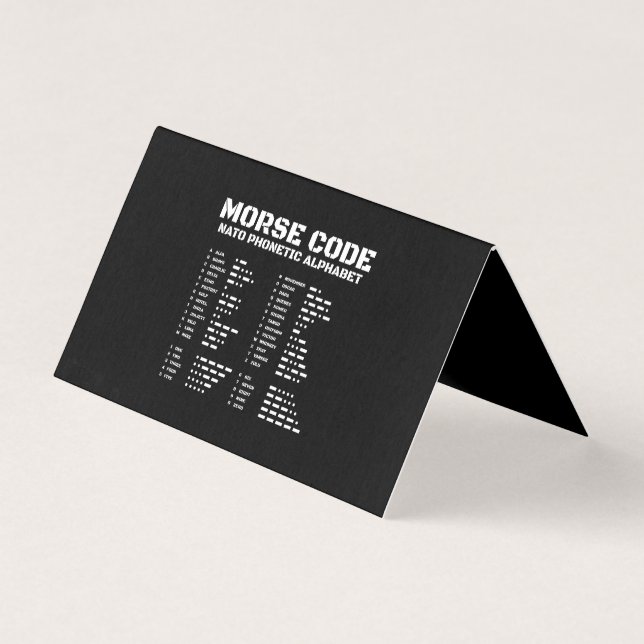Morse Code & NATO Phonetic Alphabet Design Black (Front)