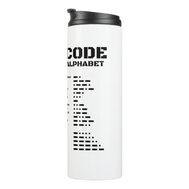 Morse Code NATO Phonetic Alphabet Thermal Tumbler (Rotated Right)