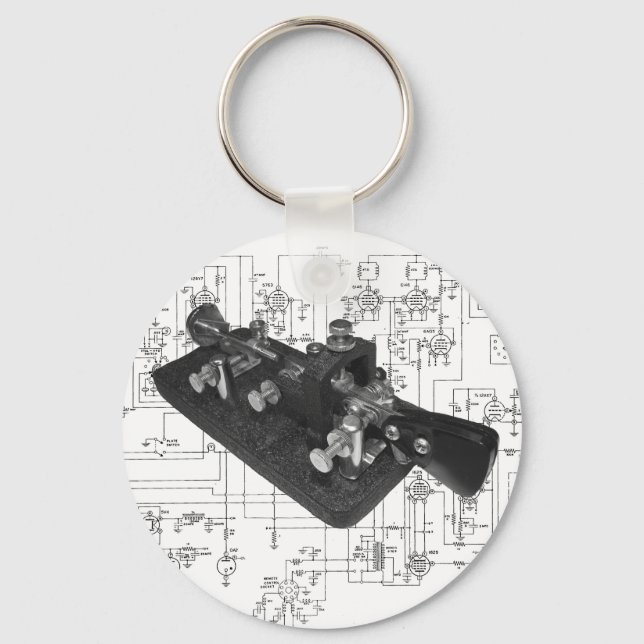 Morse Code Radio Key Schematic Key Ring (Front)
