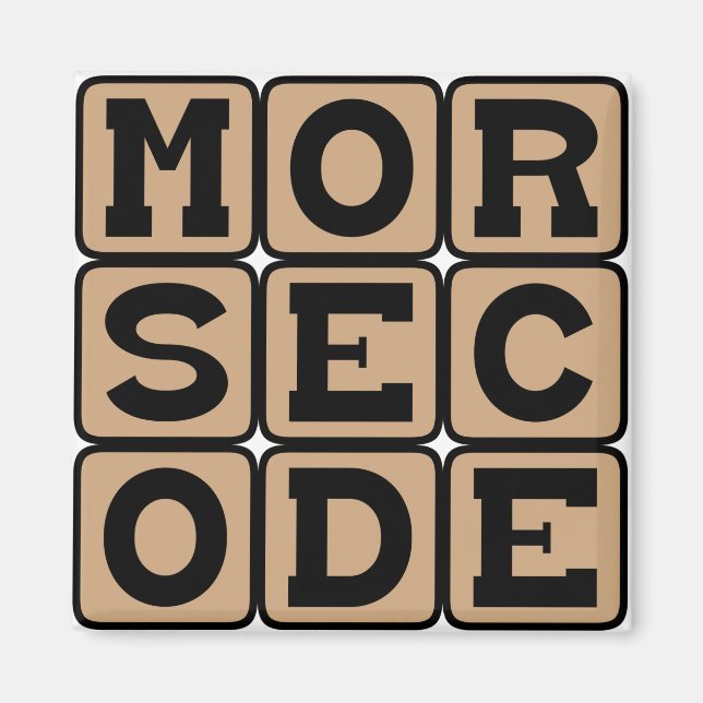 Morse Code, System of Dots and Dashes Magnet (Front)