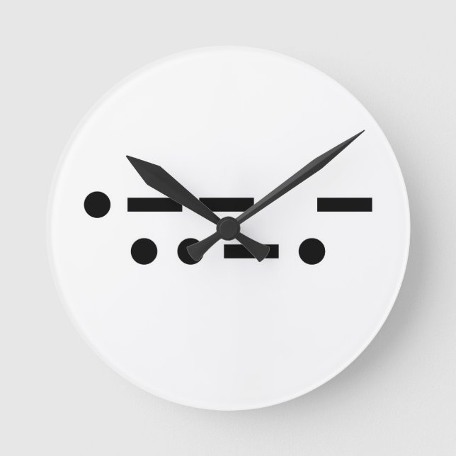 Morse Code wtf Round Clock (Front)