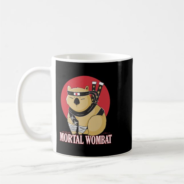 Mortal Wombat Funny Animal Lover Coffee Mug (Left)