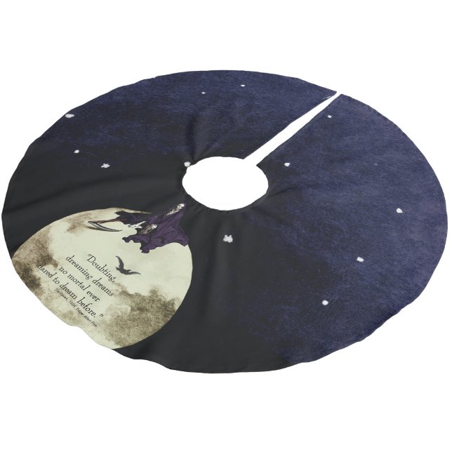 Mortality and the Moon Brushed Polyester Tree Skirt (Angled)