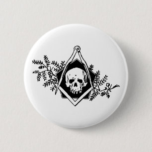 Mortality Square and Compasses 6 Cm Round Badge