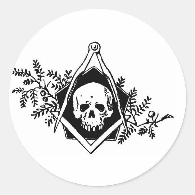 Mortality Square and Compasses Classic Round Sticker (Front)