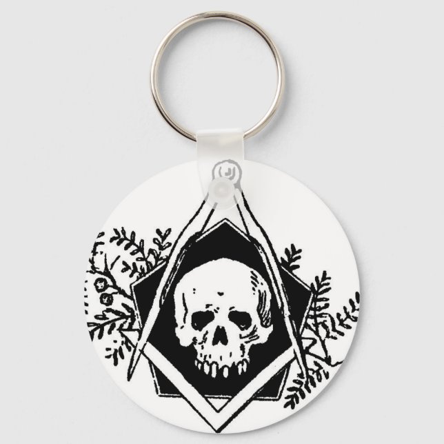 Mortality Square and Compasses Key Ring (Front)